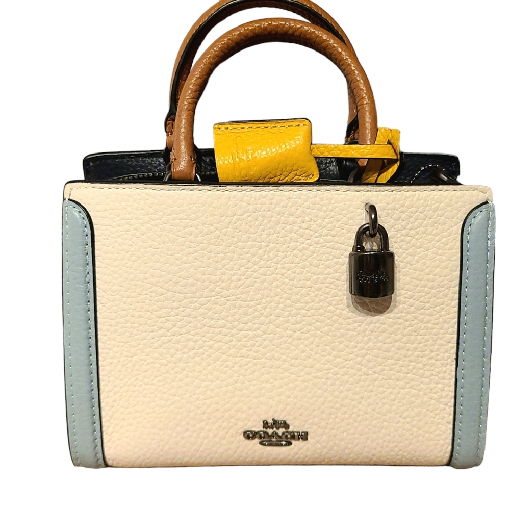 Coach Colorblock Micro Rowan Zoe Crossbody Satchel Mini Bag Purse
